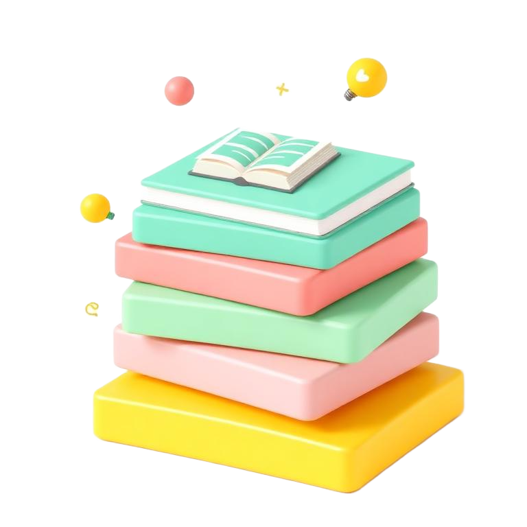 Stack of colorful course modules